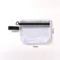 Borsa da viaggio portatile in rete bianca con cerniera nera, misura 14x11cm - Taglia S