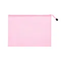 Pink waterproof transparent mesh zipper bag for small invoice and stationery storage - Bill (23*12cm) / Pink