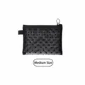 Mittelgroße schwarze Herz-beflockte Netz-Make-up-Tasche für tragbare Reiseaufbewahrung - M / Schwarz