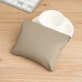 Mini lychee texture leather coin purse with automatic spring clip closure in taupe grey - Elephant Gray
