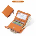 Γνήσιο δερμάτινο καφέ πορτοφόλι RFID για γυναίκες με πολλές θήκες καρτών και τσέπη νομισμάτων - Καφέ