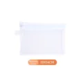 Portable medium white mesh zipper storage bag for stationery and makeup 19x14cm - M / White