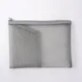 Draagbare grijze gaasopbergtas ideaal voor elektronische kabels en reisdocumenten - Groot Vierkant / Grijs