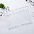 Minimalist white double-layer nylon mesh file bag for A4 documents and stationery - A4 Double Layer / White