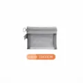Small gray mesh zippered storage bag for travel stationery or makeup pouch, 13x10cm - S / Gray