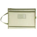 Green mesh A4 document bag double zipper filing bag student test paper storage pouch - Double Layer English / Green