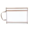 Professional double-layer A4 nylon mesh file bag with handle and khaki trim details - A4 single layer / Morandi + khaki
