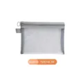 Grey medium mesh storage pouch with zipper, 19x14cm size for organization - M / Gray