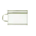 Double-layer A4 nylon mesh file bag with green trim and a side handle for easy carrying - Morandi + Green