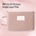 Single-layer pink Morandi Oxford cloth A4 file bag with handle and index label holder - A4-单层 / Pink