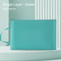 Professional Morandi green A4 canvas document folder bag with handle and zipper - Single Layer / Green