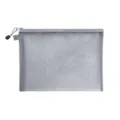 Transparent grey nylon mesh file bag with zipper closure for A4 A5 document storage - No Label Style / A5 / Gray