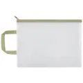 A4 Morandi handvat transparante gaas dossiertas voor documenten en school organizer - Enkele Laag / Groen