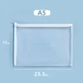 A5 sized PVC mesh transparent document bag with white zipper, dimensions 23.5x17cm - A5 Specification / 23.5x17cm
