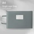 Single layer grey A4 Oxford waterproof document bag with handle and index card slot - A4-单层 / Gray