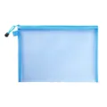 Durable blue nylon mesh zipper pouch for A4 A5 file storage and school stationery - No Label Style / A5 / Blue