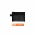 Small black mesh storage pouch for makeup stationery and travel accessories 13x10cm - S / Black