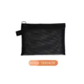 Portable black mesh storage pouch for makeup or stationery, medium size 19x14cm - M / Black