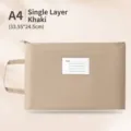 Khaki Morandi Oxford cloth A4 waterproof file bag with handle and index card holder - A4-单层 / Khaki