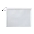 White transparent nylon mesh document bag with zipper closure for A4 or A5 files. - No Label Style / A5 / White