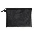 Black nylon mesh document bag with zipper for office storage and school supplies - No Label Style / A6 / Black
