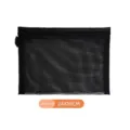 Large black mesh zipper storage bag for travel and stationery, measuring 24x18cm - L / Black