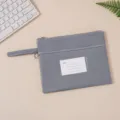 Gray B4 waterproof Oxford fabric document bag with double zippers and index window - Double Layer (Foldable Handheld) / A5 / Gray