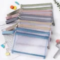 Mehrfarbige A5 mittlere doppelschichtige Netztasche für Schreibwaren und Make-up - A5 Doppellagig - Mittel