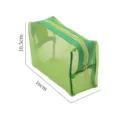 Tragbare grüne Netz-Kosmetiktasche aus Nylon mit Reißverschluss für Reise und Make-up - 16*10.5*7cm / Grün