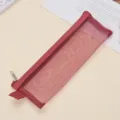 Klassisches weinrotes Netzfedermäppchen mit Reißverschluss für Schüler und Schreibwaren - Rot