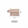 Petit sac de rangement en maille minimaliste avec double fermeture beige - S / Kaki