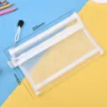 White double-layer transparent mesh pencil case with 205mm x 130mm large capacity - Double Layer / White