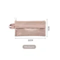 Sac de rangement minimaliste beige transparent double couche imperméable, taille 22x11cm - M / Kaki