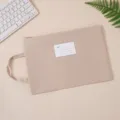 Minimalist khaki B4 Oxford fabric waterproof file bag with handle and index card slot - Single Layer (Handheld) / A4 / Khaki