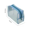 Tragbare blaue Kosmetiktasche aus Nylon-Netz für Reisen, Maße 16x10,5 cm groß - 16*10.5*7cm / Hellblau