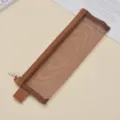Minimalistisches Retro-Federmäppchen aus braunem Netz mit Reißverschluss für Prüfungen - Braun