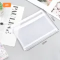 White A5 double-layer mesh nylon zipper file bag for stationery storage - A5 Medium / White
