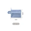 Petit sac de rangement bleu clair à double fermeture éclair 13x10cm - S / Bleu
