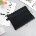 Black mesh A5 zipper pouch with double compartments, dimensions 24x17cm for stationery - A5 Medium / Black
