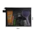 Black mesh travel makeup bag, 19x14cm portable toiletry organizer for skincare and cosmetics - M / Black
