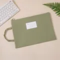 Morandi green B4 waterproof oxford cloth file bag with handle and index card pocket - Single Layer (Handheld) / A4 / Green