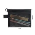 Portable black mesh makeup bag for cosmetics storage and travel accessory organizer - Small / Black