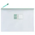 A4-gaasmap met ritssluiting en vaklabel, groene transparante waterdichte tas - Engels (Gaasvak) / Lichtgroen