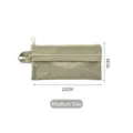 Sac de rangement transparent double couche kaki minimaliste pour voyage 22x11cm - M / Vert