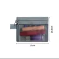 Grey mesh transparent cosmetic bag with dimensions 13cm x 10.5cm for travel storage - Small / Gray