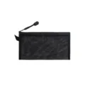 Minimalist black nylon mesh A4 document bag with secure zipper and pull cord closure - A6 (21x11.5)