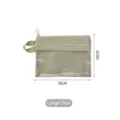 Grand sac de rangement beige transparent à double couche pour voyage, 19x14cm - L / Vert