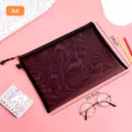 Transparent dark brown mesh nylon A4 file bag for school and office stationery storage - A4 Large / Black