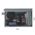 Grey mesh cosmetic bag for travel toiletry organizer with zipper closure 19x14cm - M / Gray