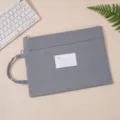 Professional grey B4 waterproof Oxford cloth document bag with handle and index pocket - Double Layer (Handheld) / A4 / Gray
